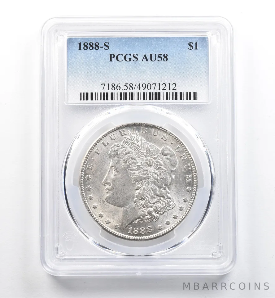 1888-S Morgan Silver Dollar AU58 PCGS *9919