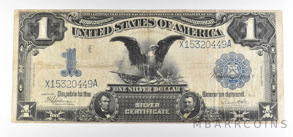 1899 $1 United States Black Eagle Silver Certificate Large Note Blue Seal *0864
