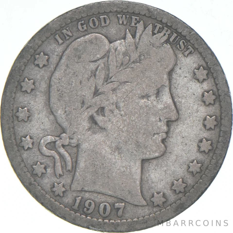 1907-D Barber Quarter Average Circ