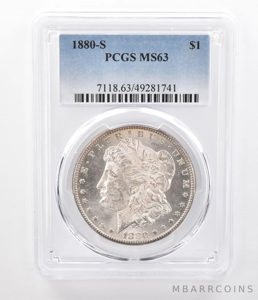 1880-S Morgan Silver Dollar MS63 PCGS Peripheral Tone a0499