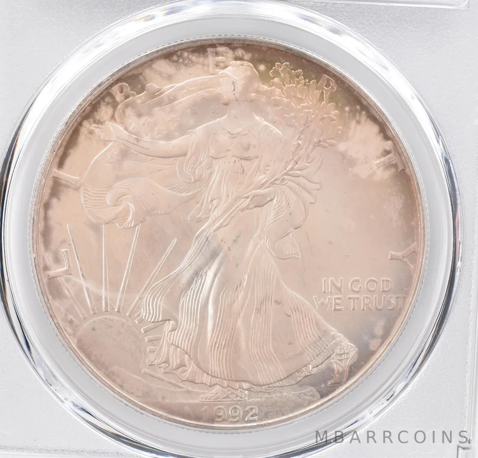 1992 American Silver Eagle MS68 PCGS Beautiful Tone *1154