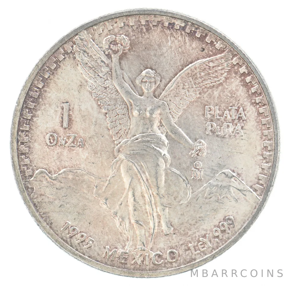 1995 Mo Mexico 1 Onza Silver Libertad Beautiful Tone *7186
