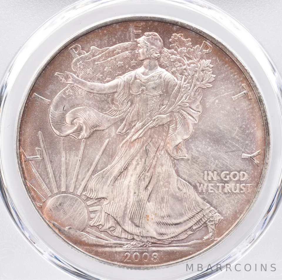 2008 American Silver Eagle MS67 PCGS Beautiful Tone *1328