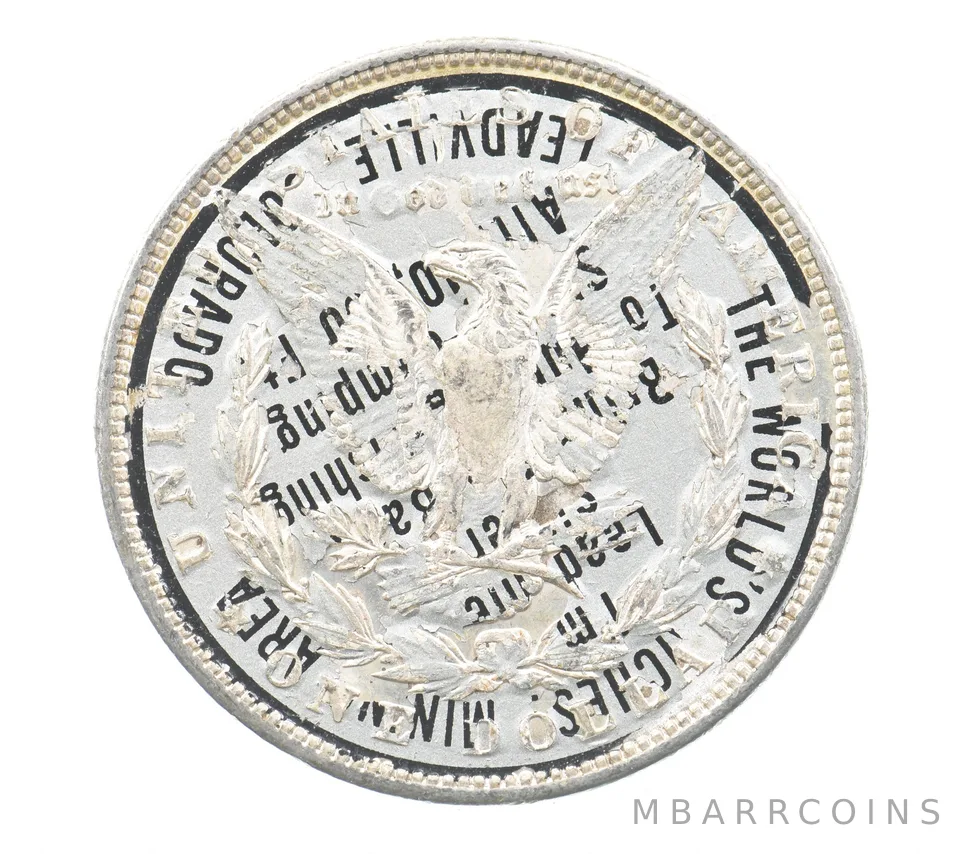 1889 Morgan Silver Dollar Leadville Colorado Sticker *2161