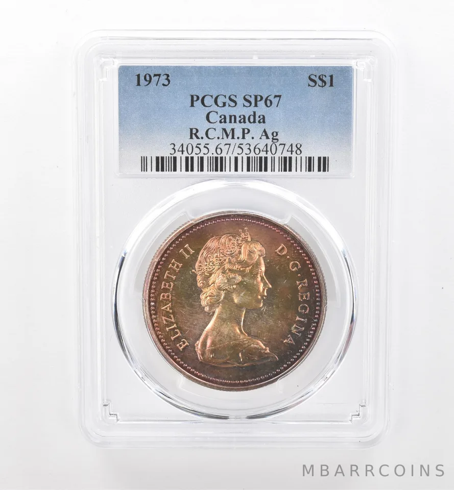 1973 Canada 1 Dollar Silver RCMP SP67 PCGS Beautiful Tone *1926