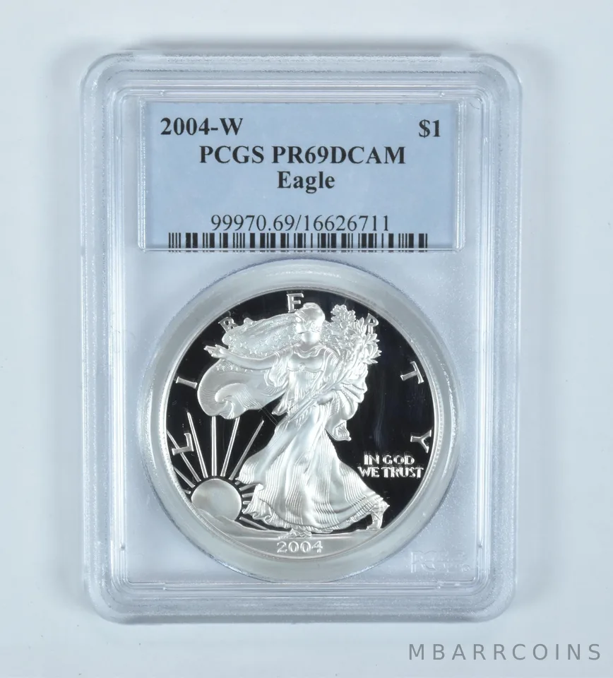 2004-W American Silver Eagle PR69 DCAM PCGS Blue Label