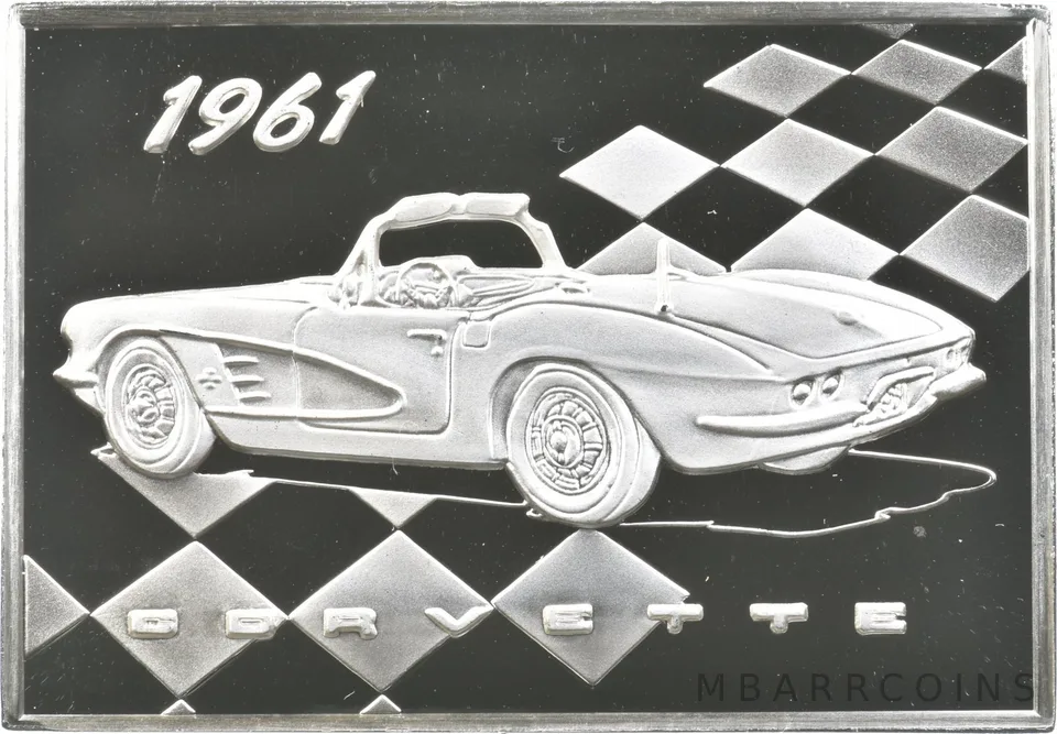 1961 Corvette Silver Art Bar 36.7 Grams *8643