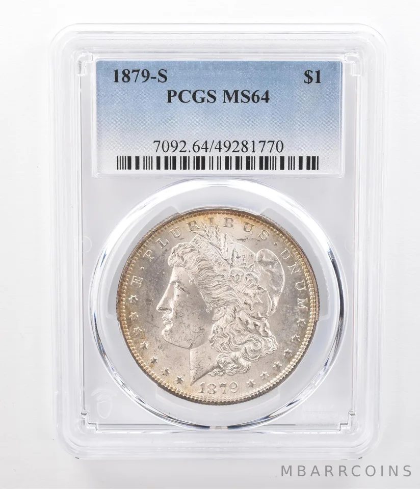 1879-S Morgan Silver Dollar MS64 PCGS Insane Reverse Tone a0704