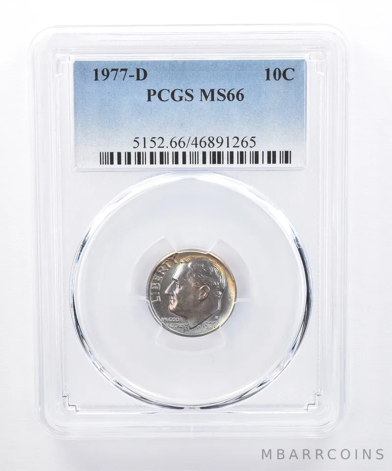 1977-D Roosevelt Dime MS66 PCGS Beautiful Tone *8288