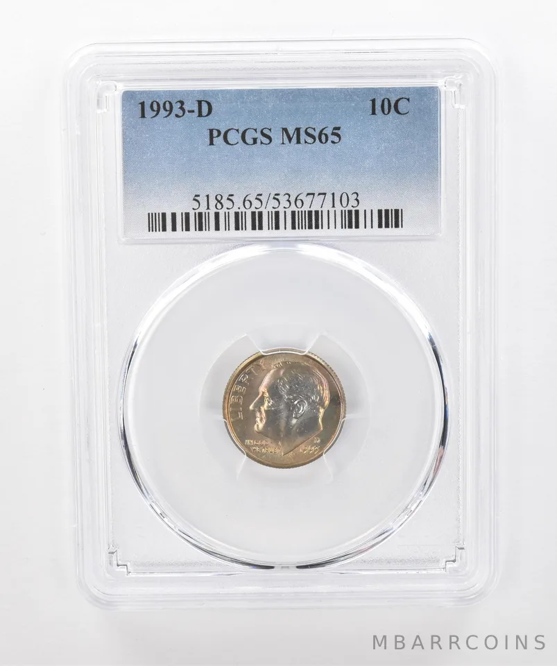 1993-D Roosevelt Dime MS65 PCGS Beautiful Tone *1331