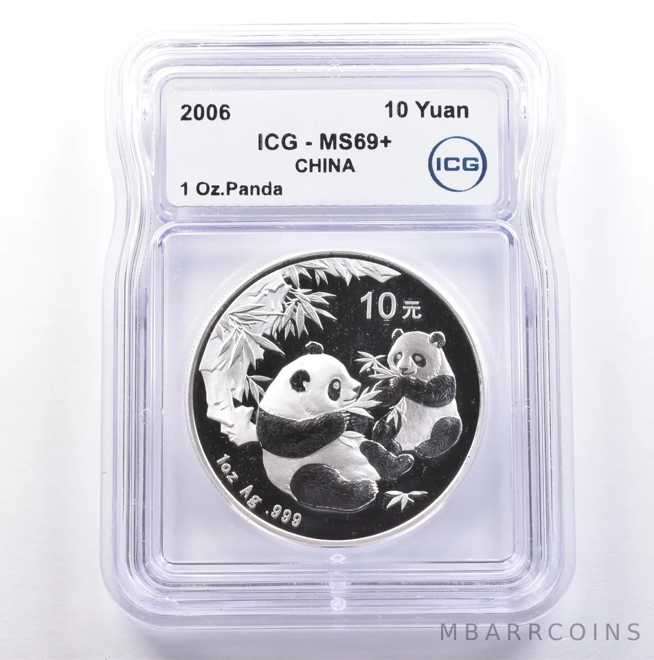 2006 China 10 Yuan Silver Panda 1 Oz Silver MS69+ ICG *9031