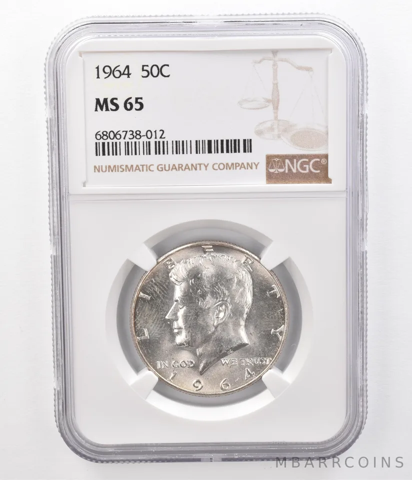 1964 Kennedy Half Dollar MS65 NGC Beautifully Toned Reverse *8608