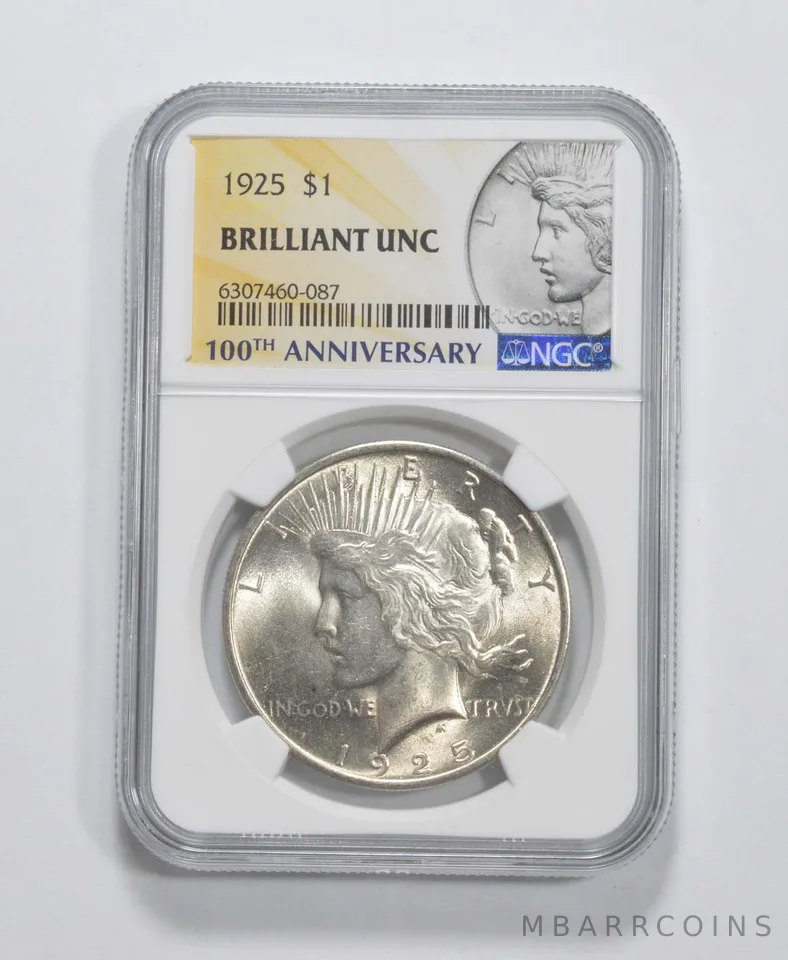 1925 Peace Silver Dollar 100th Anniv Special 2021 Label BU MS Unc NGC