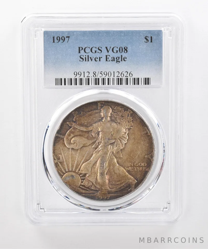 1997 American Silver Eagle VG08 PCGS Beautiful Tone *1525
