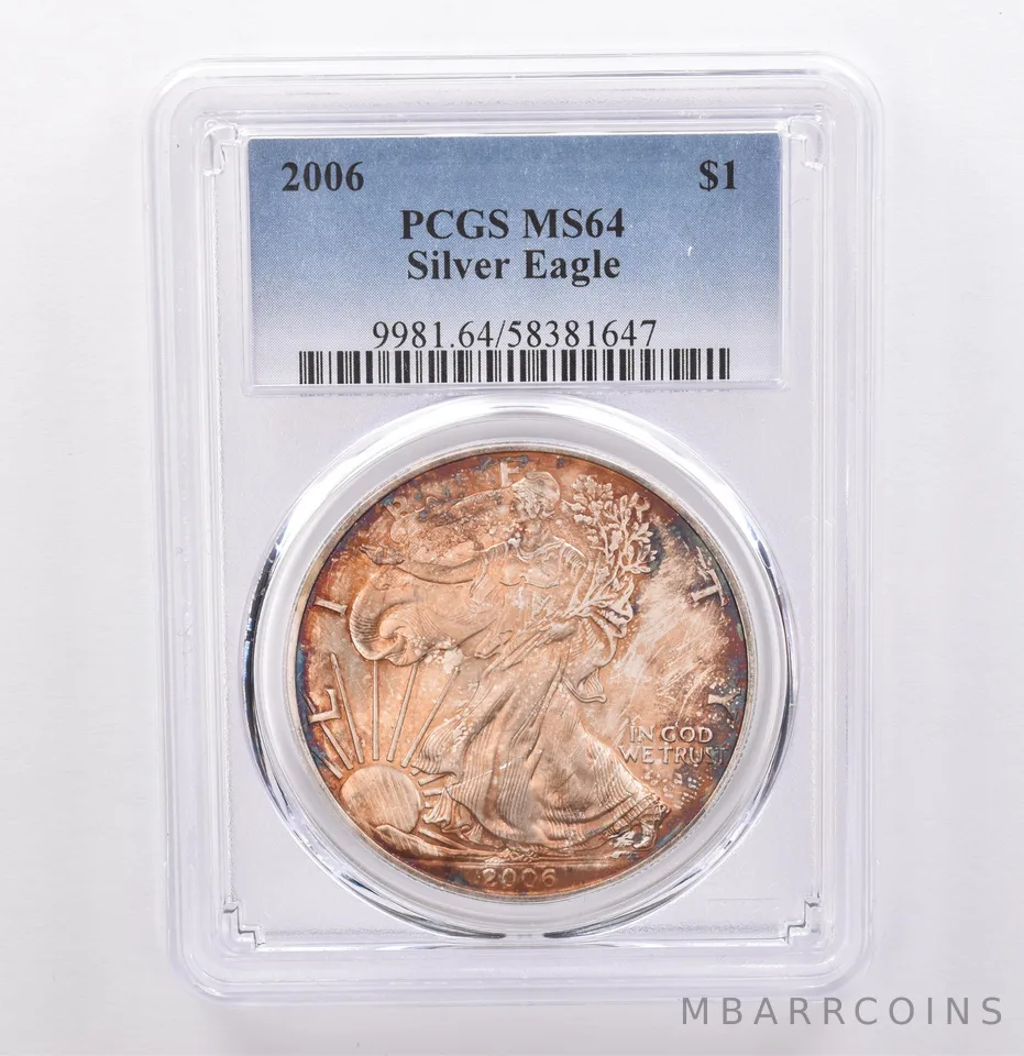 2006 American Silver Eagle MS64 PCGS Beautiful Tone *9265