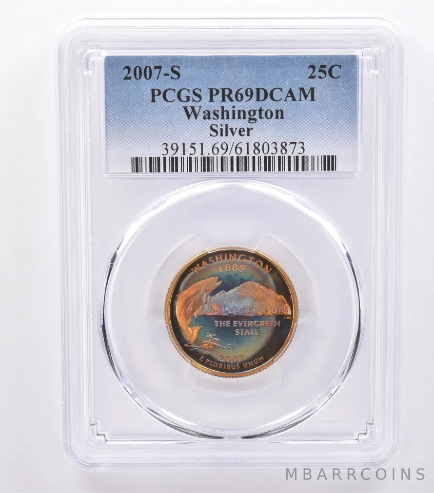 2007-S Washington State Quarter Washington Silver PR69 DCAM PCGS Nice Tone *8734