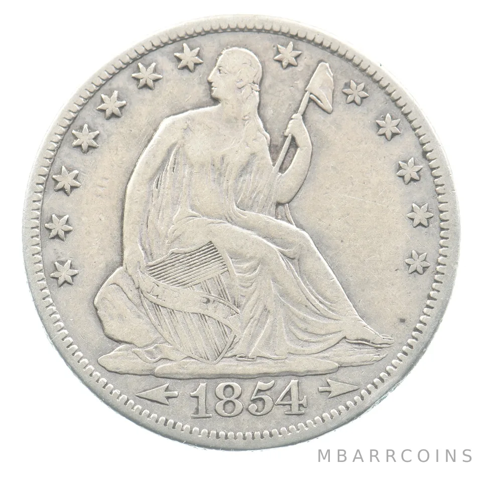 1854 Seated Liberty Half Dollar Arrows *3507