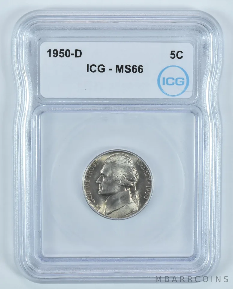 1950-D Jefferson Nickel MS66 ICG