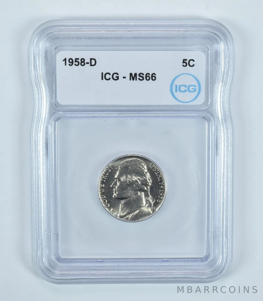 1958-D Jefferson Nickel MS66 ICG