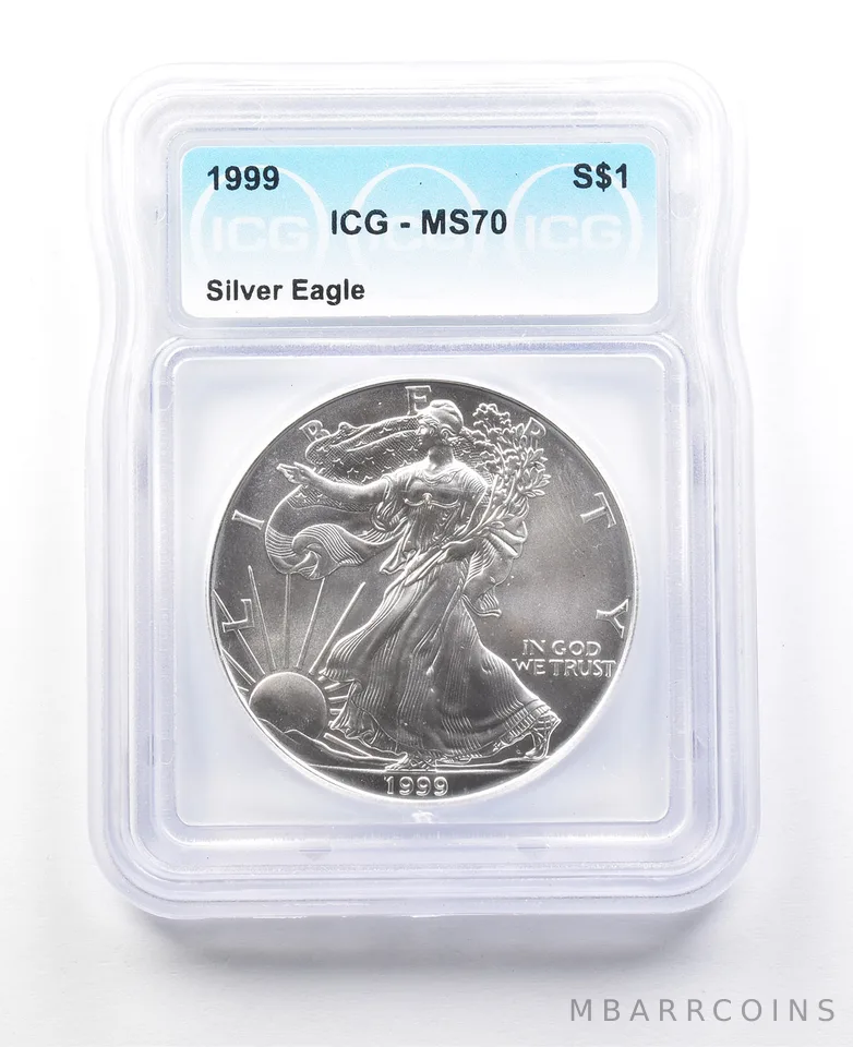 1999 American Silver Eagle MS70 ICG a3023