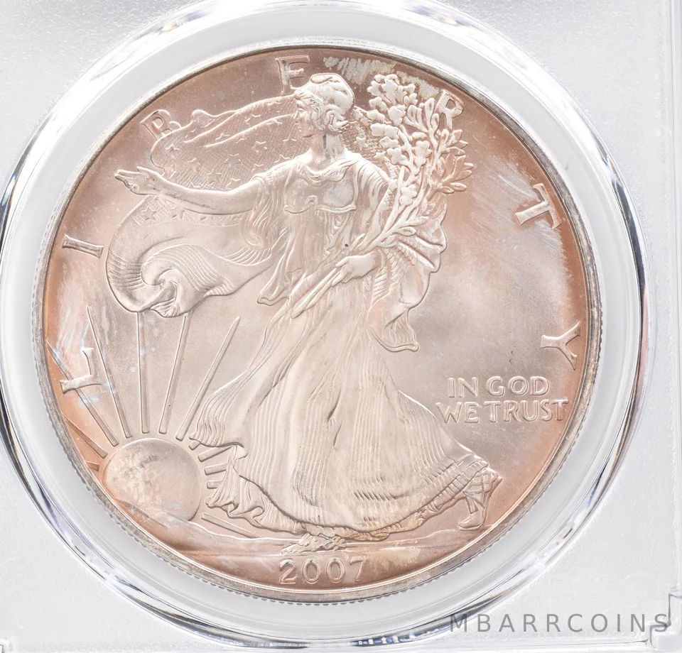 2007 American Silver Eagle MS68 PCGS Beautiful Tone *1189