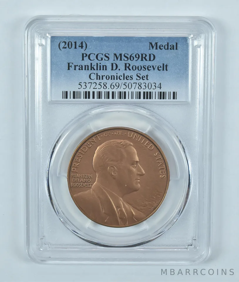 (2014) Medal Franklin D Roosevelt Coin & Chronicles Set MS69 RD PCGS