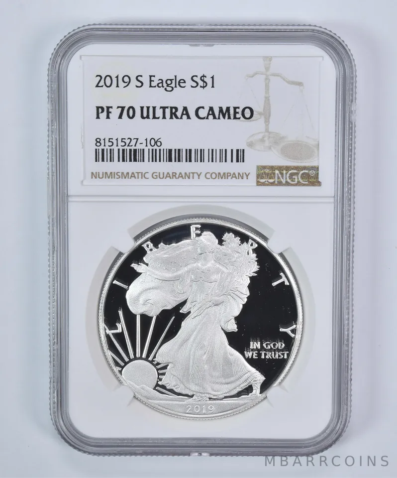 2019-S American Silver Eagle PF70 UCAM NGC Brown Label