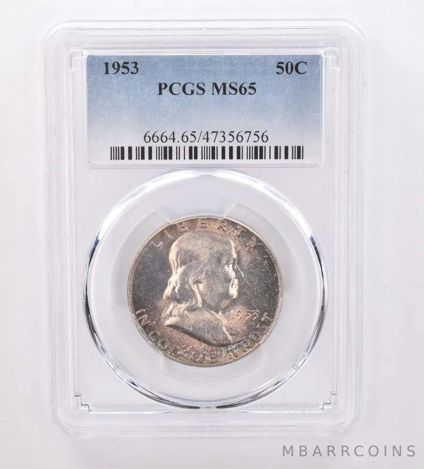 1953 Franklin Half Dollar MS65 PCGS Beautiful Tone *0009