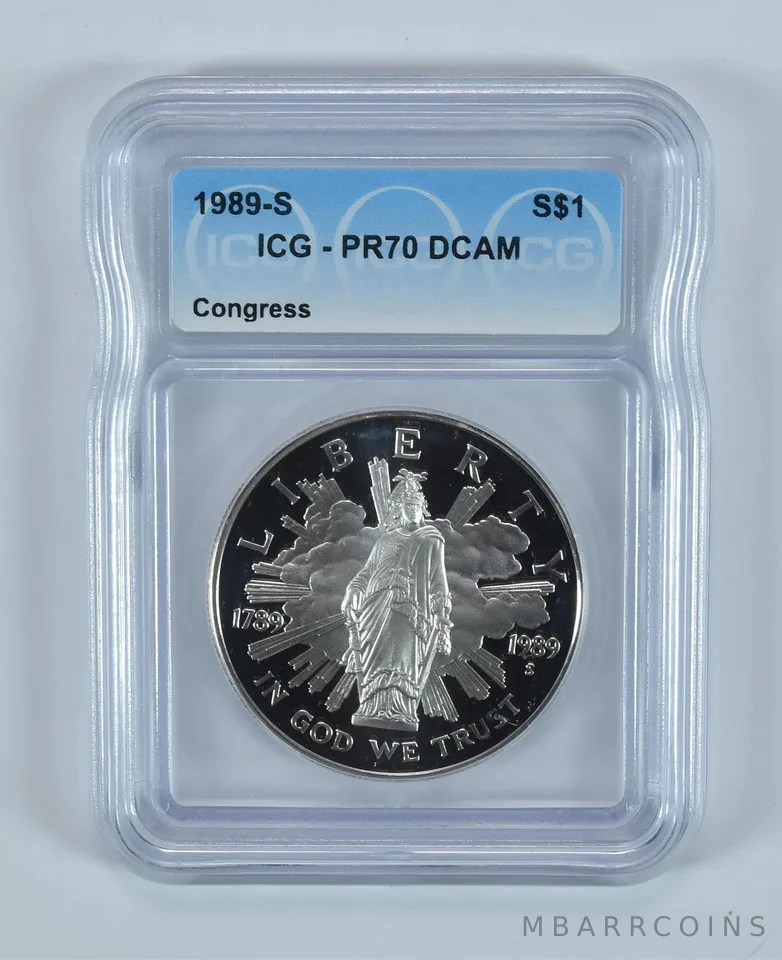 1989-S Congress Commemorative Dollar PR70 DCAM ICG
