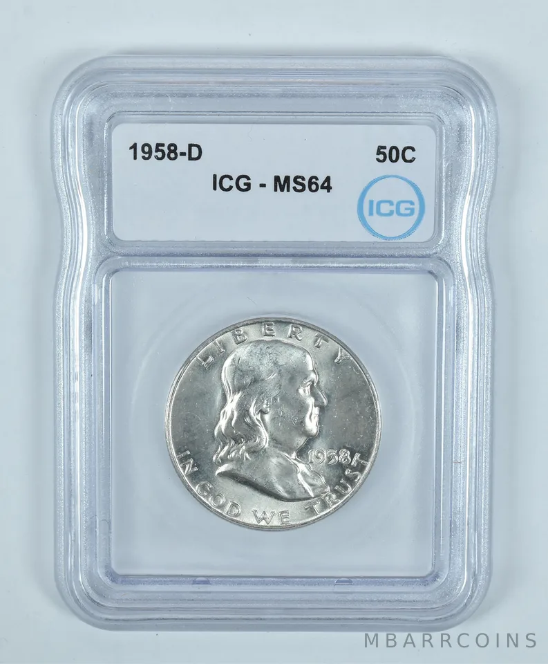 1958-D Franklin Half Dollar MS64 ICG