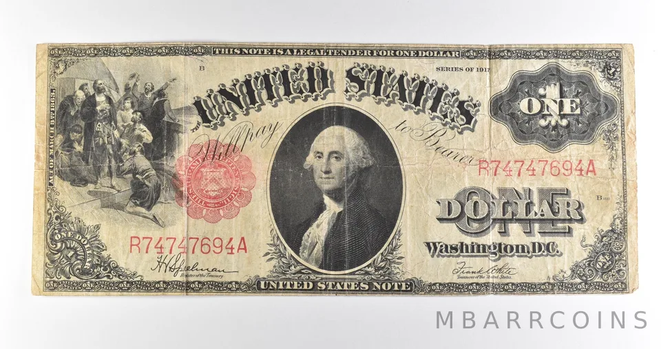 1917 $1 Legal Tender Large Note Red Seal *4561