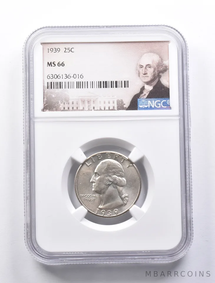 MS66 1939 Washington Quarter NGC *1295