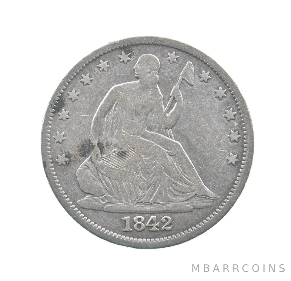 1842 Seated Liberty Half Dollar Medium Date *4425