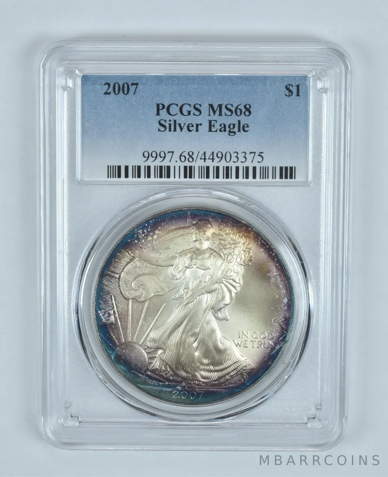 MS68 2007 American Silver Eagle - PCGS Beautiful Tone! a0849