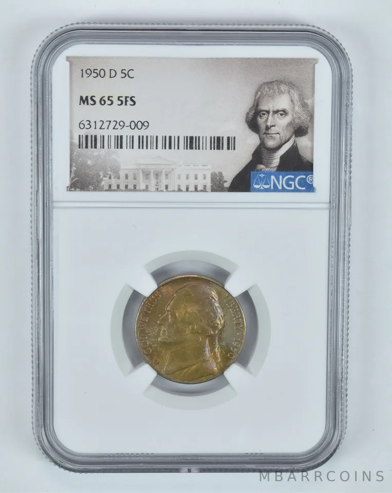 MS65 5FS 1950-D Jefferson Nickel - Graded NGC WOW Toned *8020