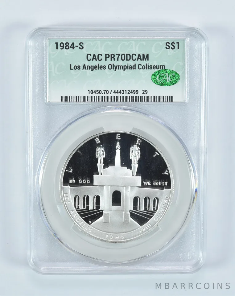 1984-S Olympics Commemorative Silver Dollar PR70 DCAM CAC CACg