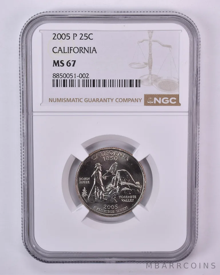 2005-P Washington State Quarter California MS67 NGC Brown Label