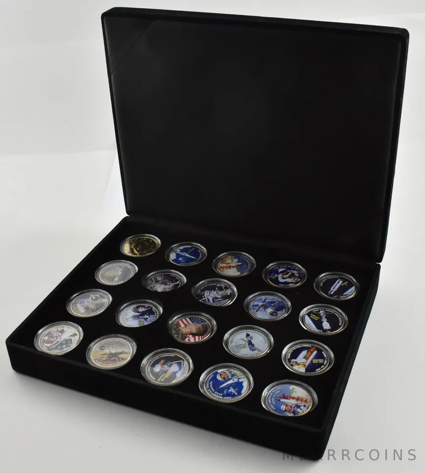 2001-04 Kennedy Half Dollars NASA Achievements Painted 20 Coin Set a9956
