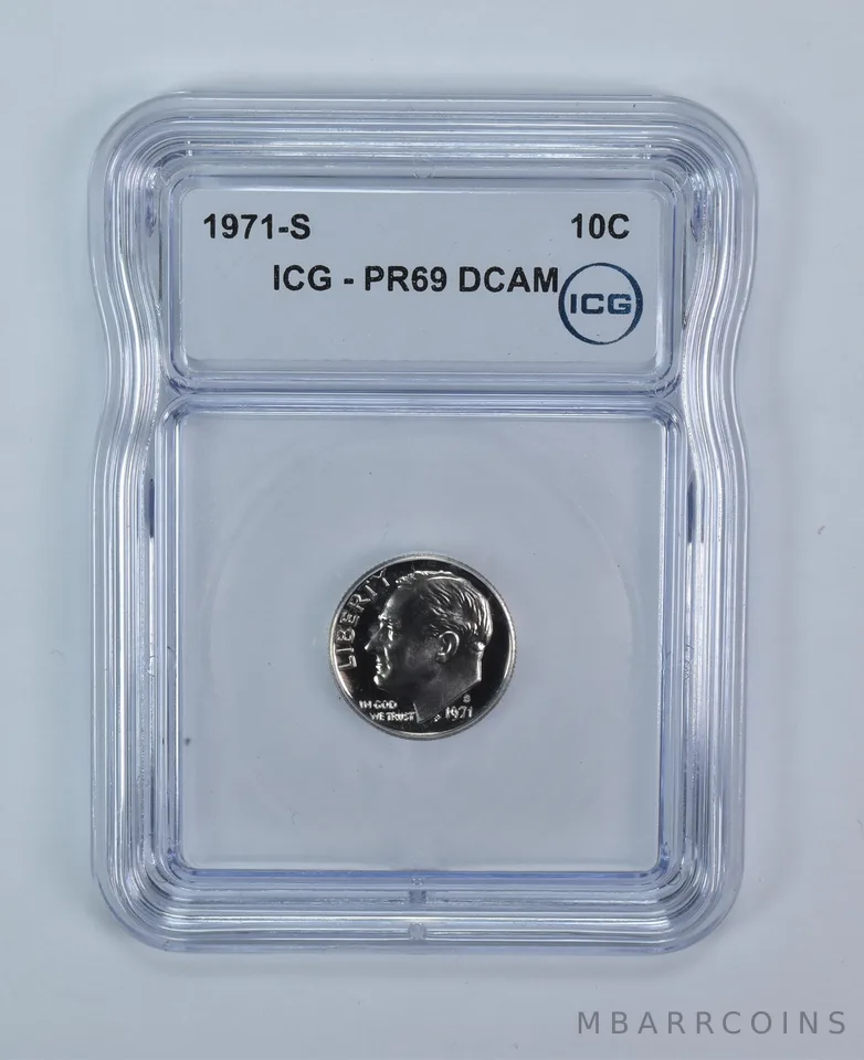 1971-S Roosevelt Dime PR69 DCAM ICG