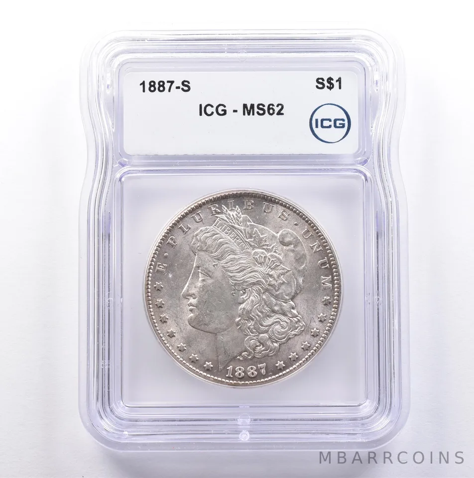 1887-S Morgan Silver Dollar MS62 ICG *9028