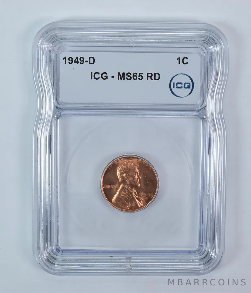 1949-D Lincoln Wheat Cent MS65 RD ICG