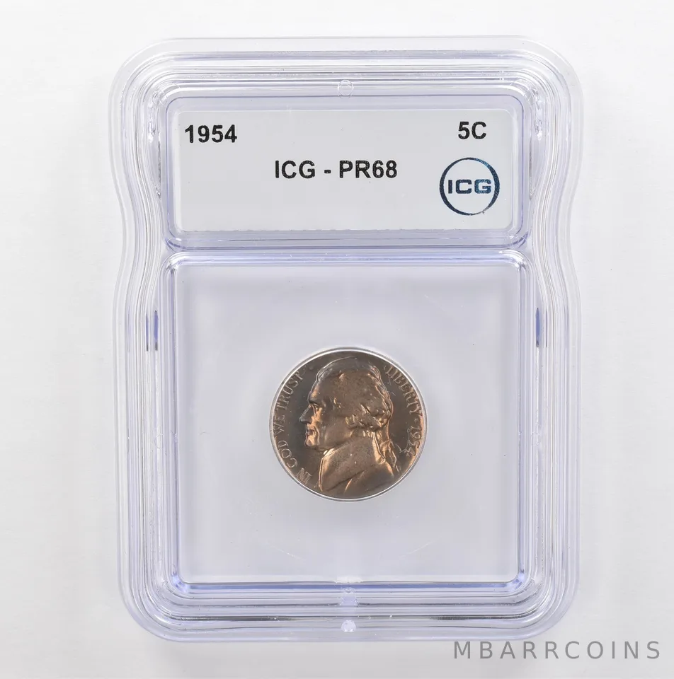 1954 Jefferson Nickel PR68 ICG Beautiful Tone *5370