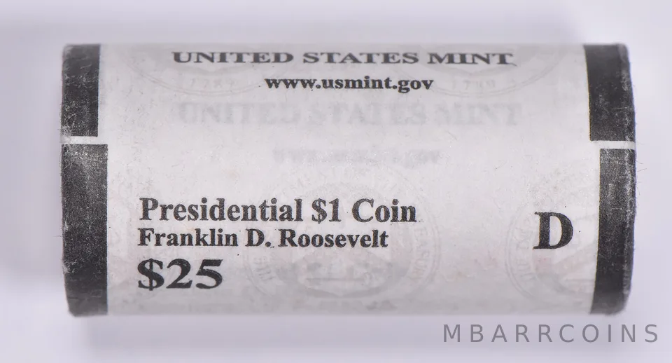 2014-D Franklin D. Roosevelt Presidential $1 Coin Roll $25 Unc US Mint BU