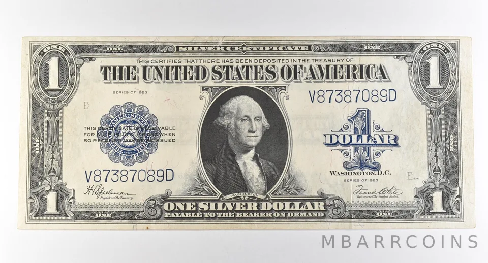1923 $1 Silver Certificate Large Note Blue Seal *2957
