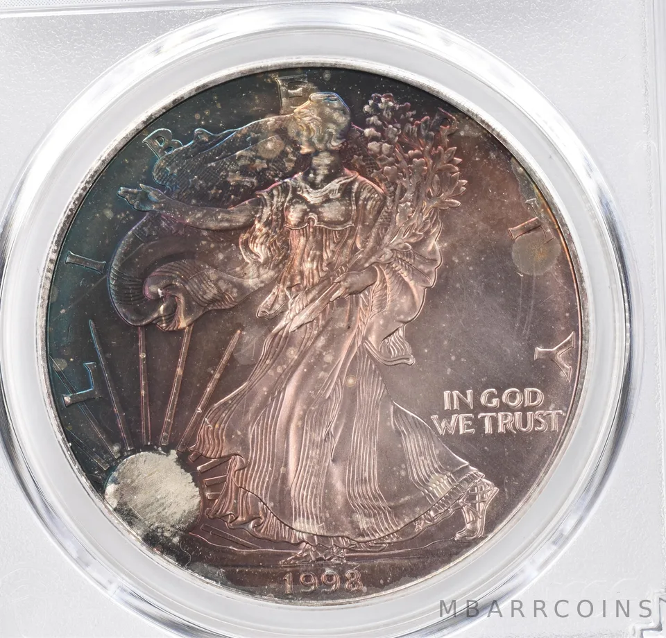 1998 American Silver Eagle MS68 PCGS Beautiful Tone *1216