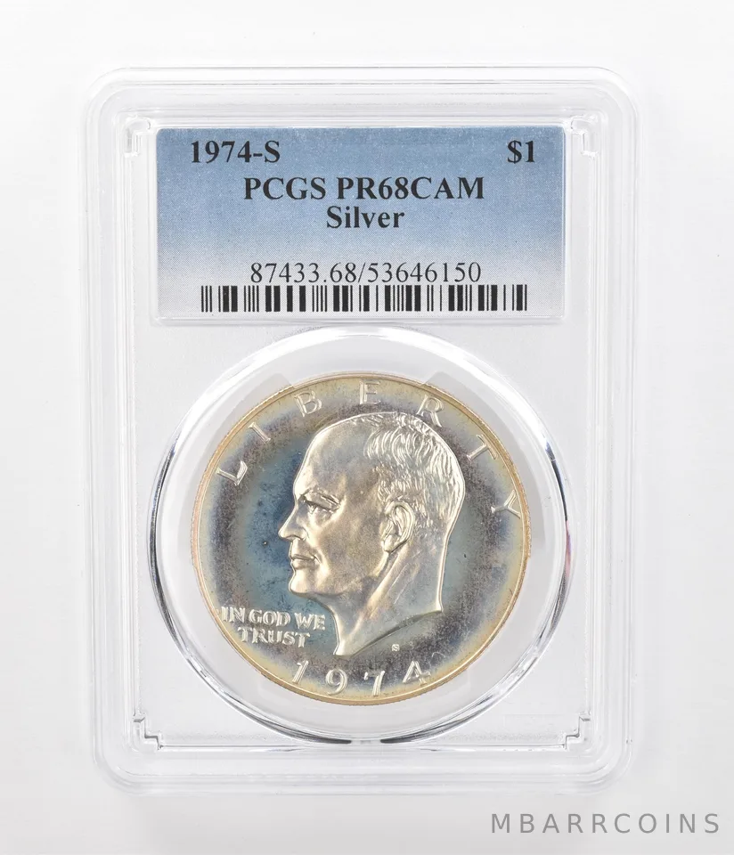 1974-S Eisenhower $1 Silver PR68 DCAM PCGS Beautiful Tone a1160