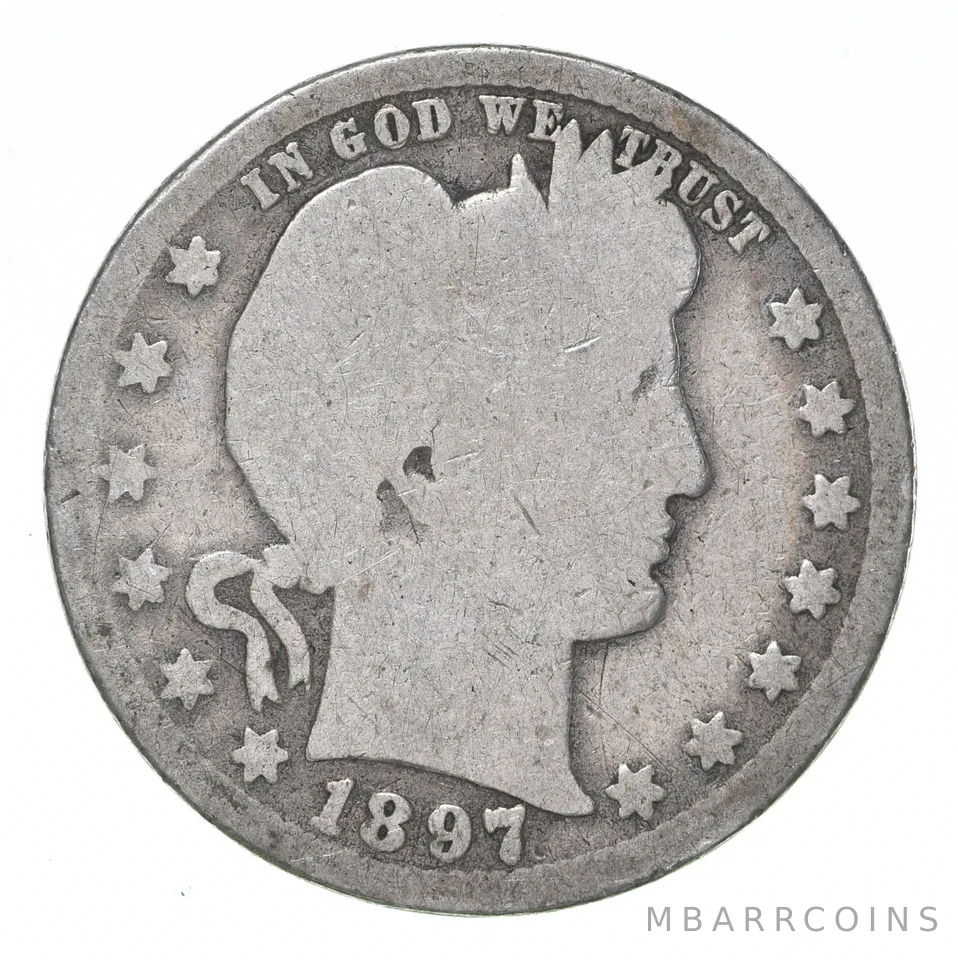 1897-O Barber Quarter Average Circ