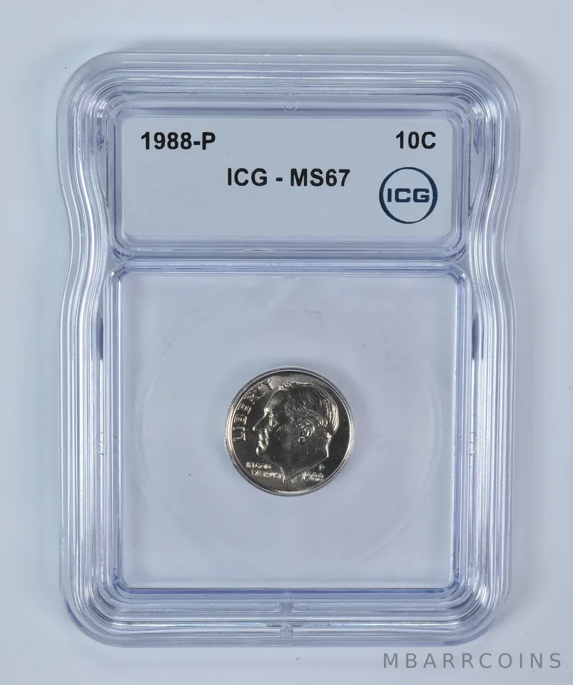 1988-P Roosevelt Dime MS67 ICG