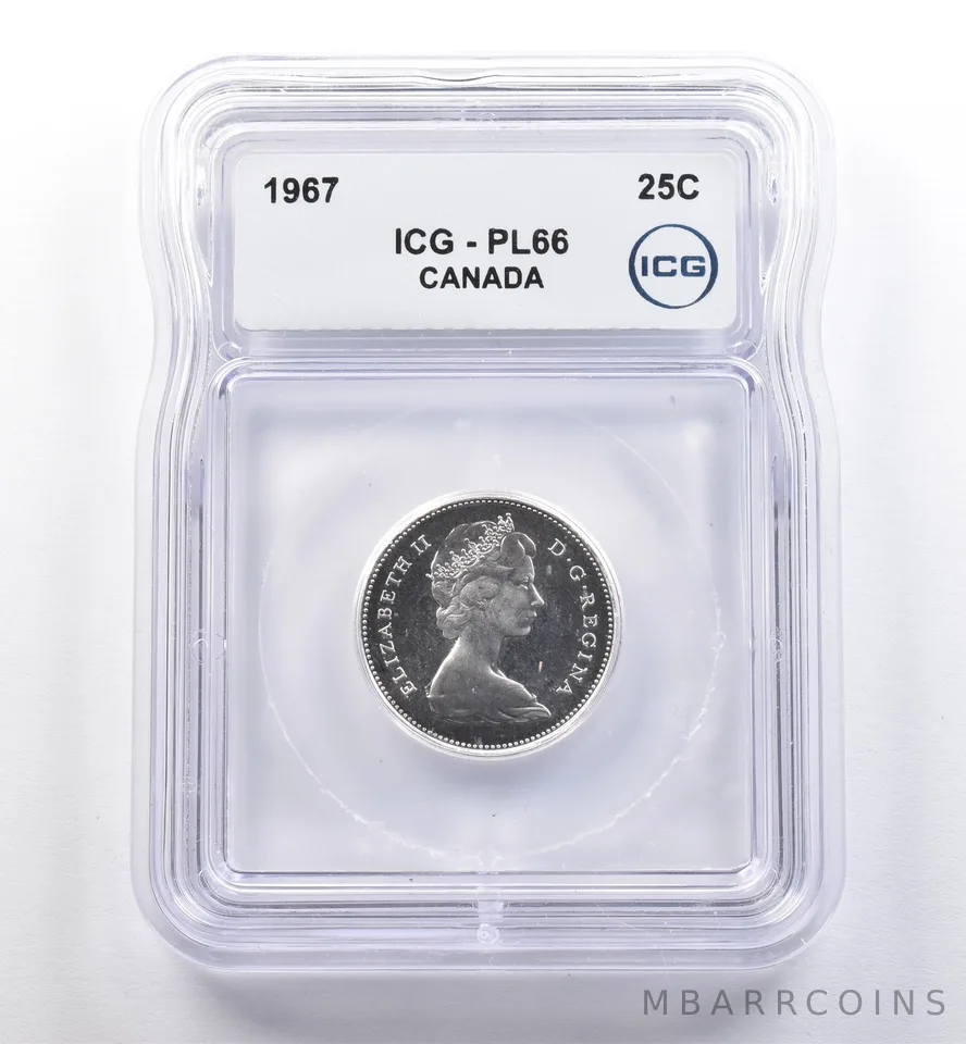 1967 Canada 25 Cents PL66 ICG a0230