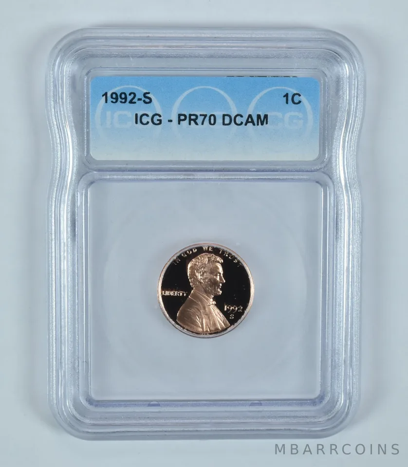 1992-S Lincoln Memorial Cent PR70 DCAM ICG